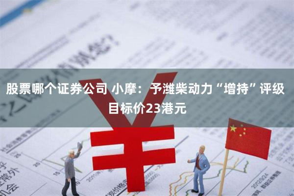   股票哪个证券公司 小摩：予潍柴动力“增持”评级 目标价23港元