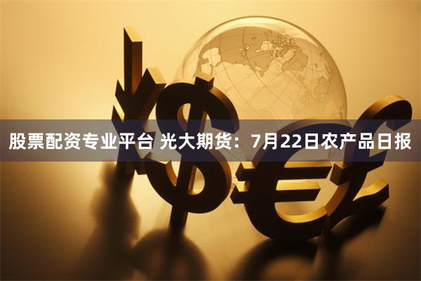   股票配资专业平台 光大期货：7月22日农产品日报