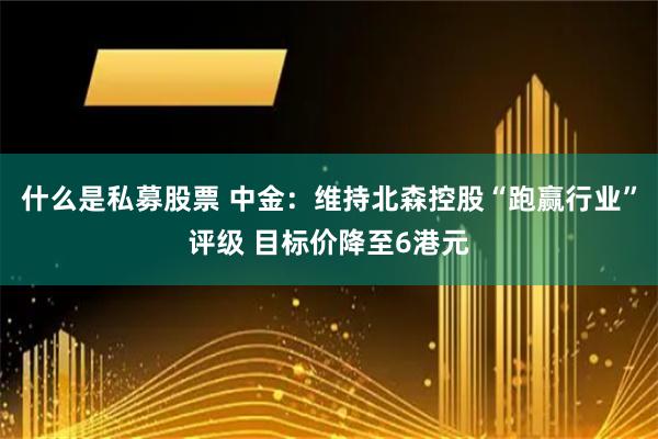   什么是私募股票 中金：维持北森控股“跑赢行业”评级 目标价降至6港元